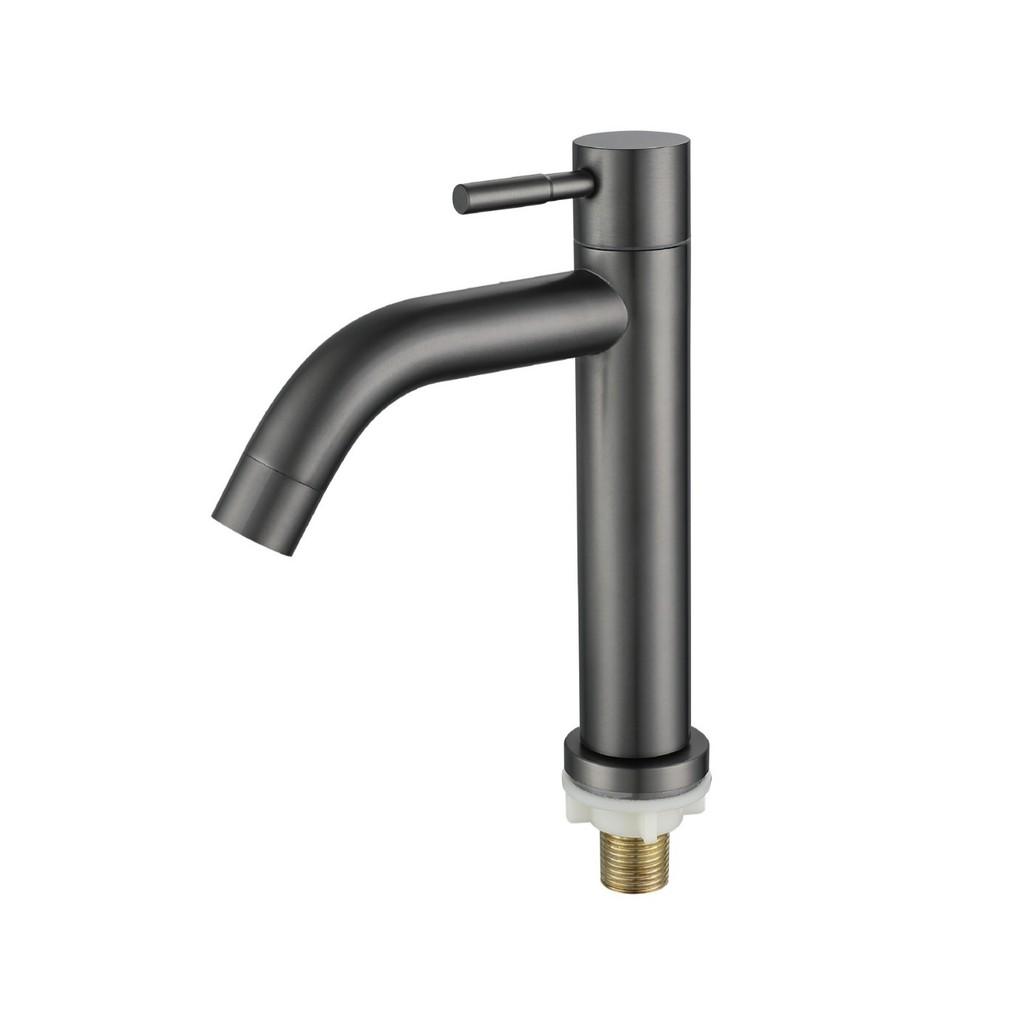 Grifo de Lavabo de Baño Moderno Minimalista de Acero Inoxidable con Monomando para Uso Doméstico