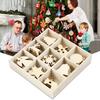 72Pcs Wood Christmas Tree Ornament Hanging Pendant Snowflake Star Bell Decor