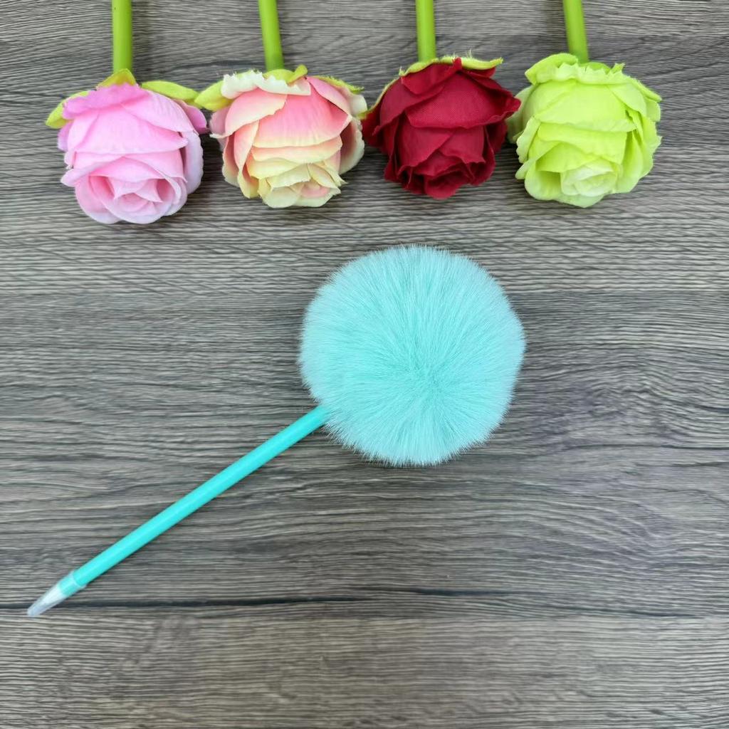 Creative Hairball Pen Gift Pom-Pom Ballpoint Pen, Supply, Office Plush Craft Pen