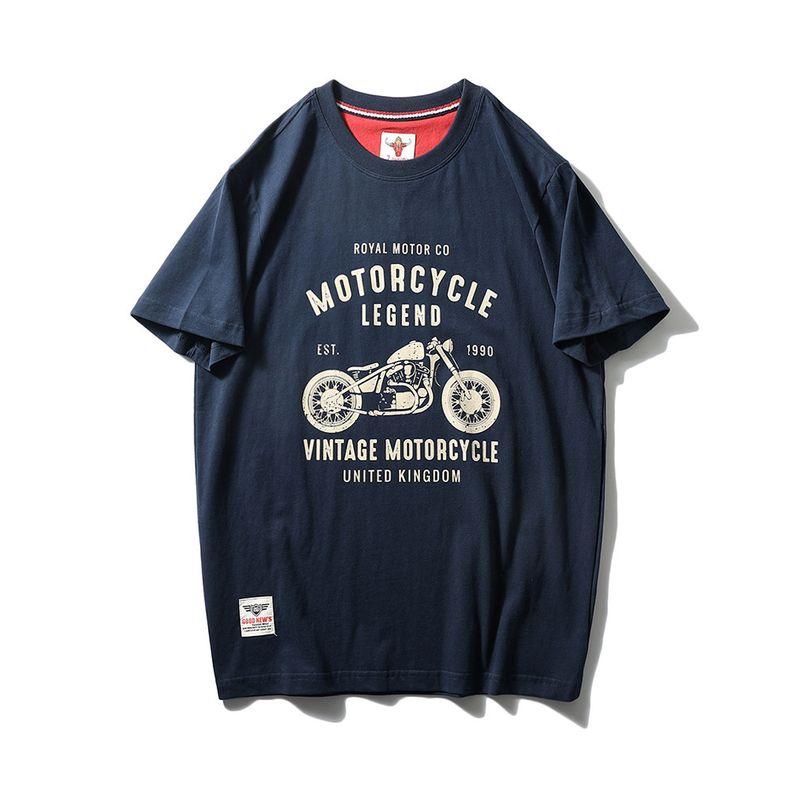 Trade Export to Domestic Sales American Retro Printed Pure Cotton Trendy Brand Short-Sleeved T-Shirt Men's Summer Base Layer Men's Clothing T-Shirt