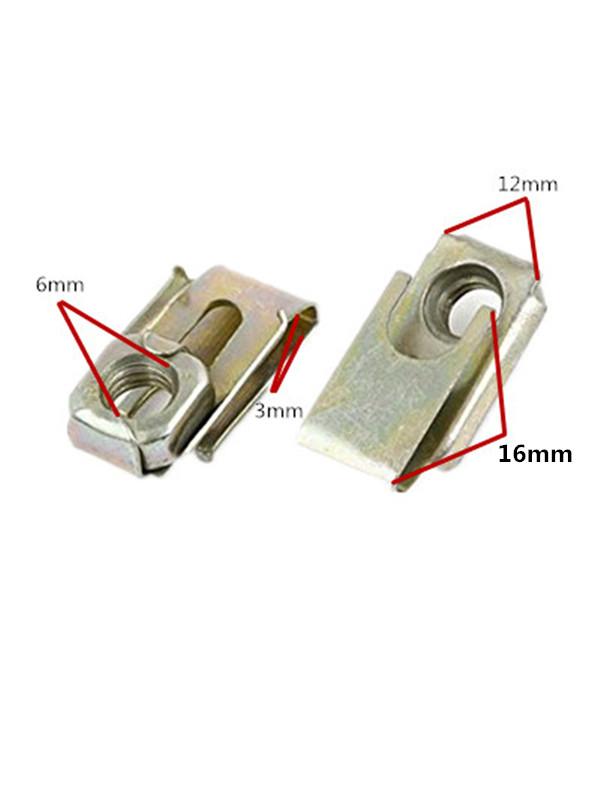10×Car Chassis Fixed Fastener M6 Spring U-Type Clips Rivets Fastener Speed Nuts