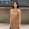Summer Korean Solid Color Halter Neck Sleeveless Slim Twist Knit Vest For Women
