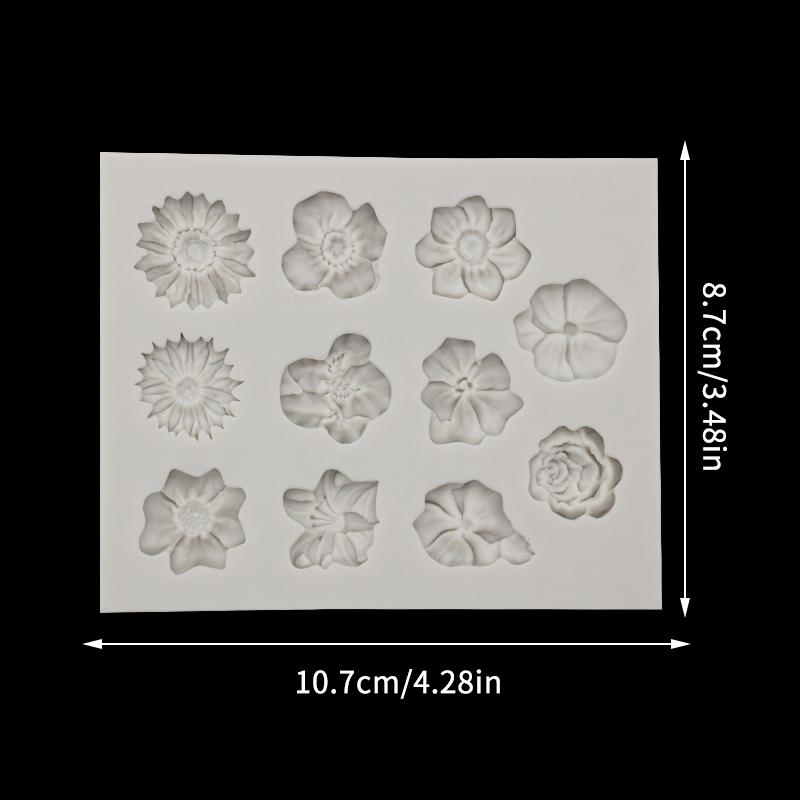 Rose Flower Series Silicone Mold Fondant Cake Chocolate Mold Cake Decoration Mold Flower Shape Handmade Soap Silicone Mold