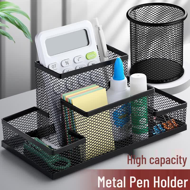 Creative Metal Pen Holder Set