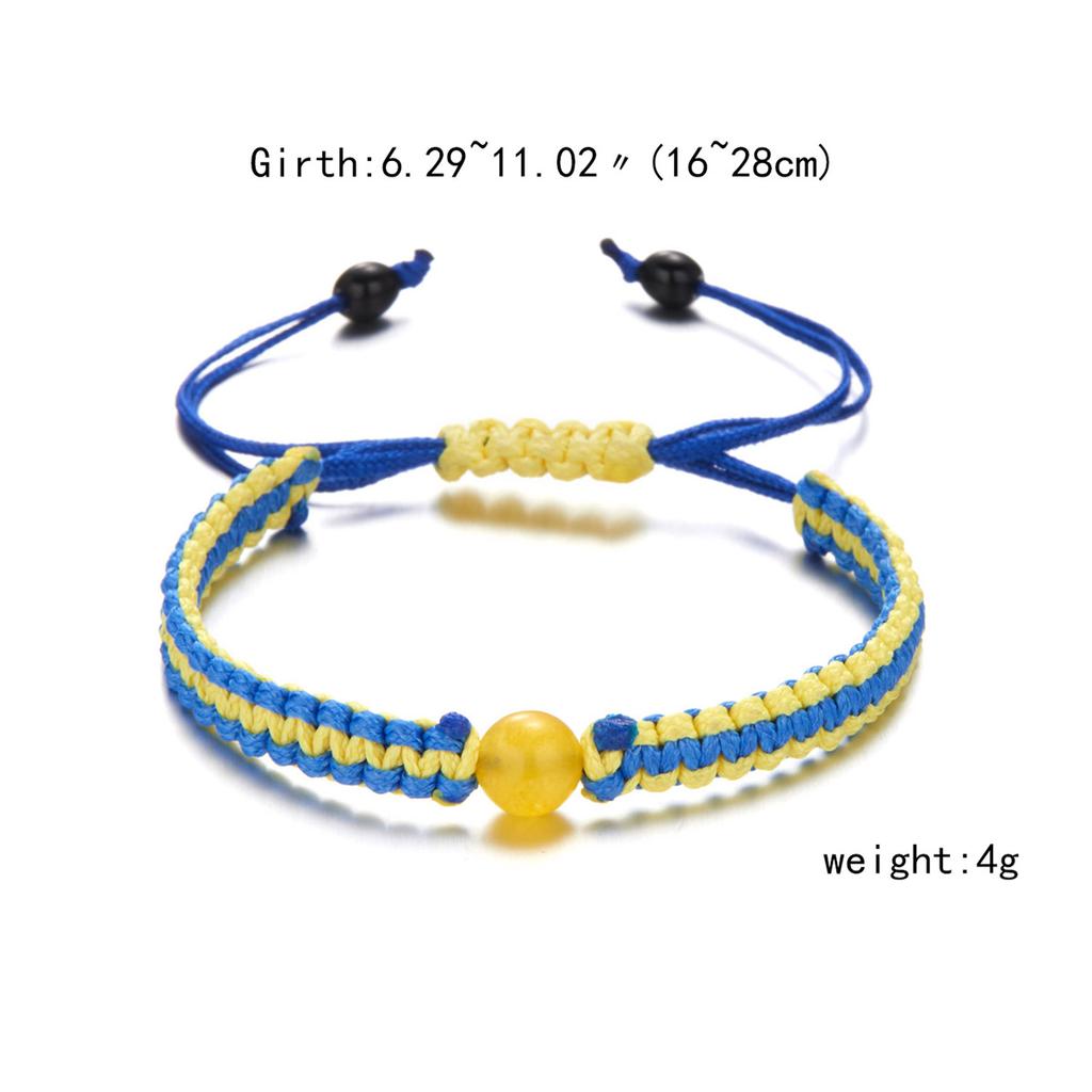 Charm Yellow Blue Ukraine Bracelets For Women Men Handmade Woven String Ukrainian Flag Color Bracelet Couple Friendship Jewelry
