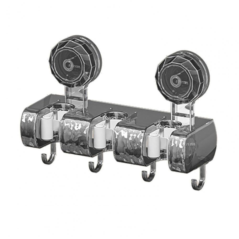 

Нескользящий настенный держатель для швабры, органайзер для швабры и веника, зажим для швабры, новый держатель для веника Three clip grey