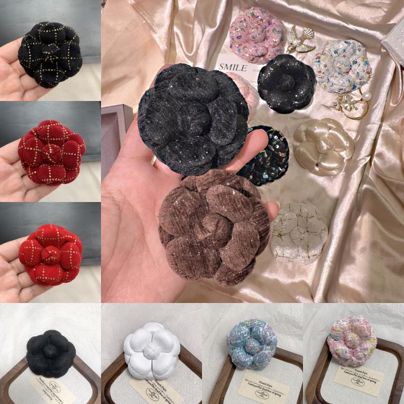 French Style Fabric Camellia Brooches Vintage Elegant Flower Lapel Pins For Women Fashion Wedding Party Badge Accessories Gifts