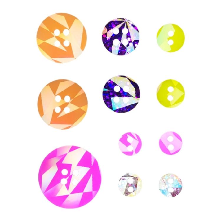 Sparkling Effect Button Pendant Mold Holographic Resin Button Mold DIY Jewellery