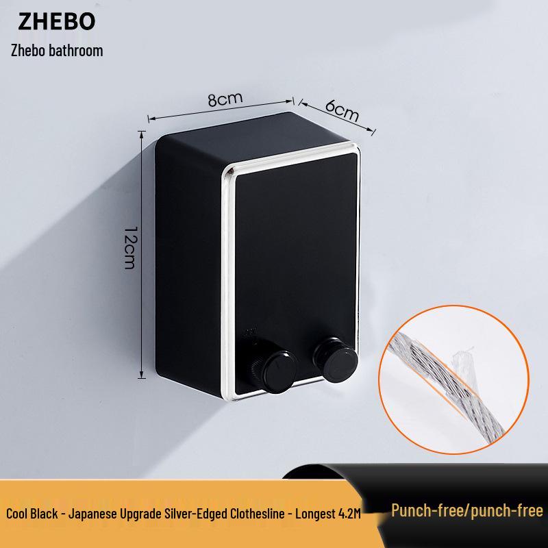 Retractable No-Drill Balcony Clothesline: Invisible Indoor/Bathroom Drying Rack with Steel Wire Rope.