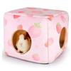 Cozy Washable Guinea Pig Hideout with Cushion Breathable Chinchilla Hamster House Large Size Non-slip Small Pet Bed Squirrel