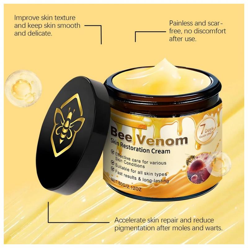 2PCS Bee Venom Skin Restoration Cream Professional Bee Venom Skin Cream Deeply Clean