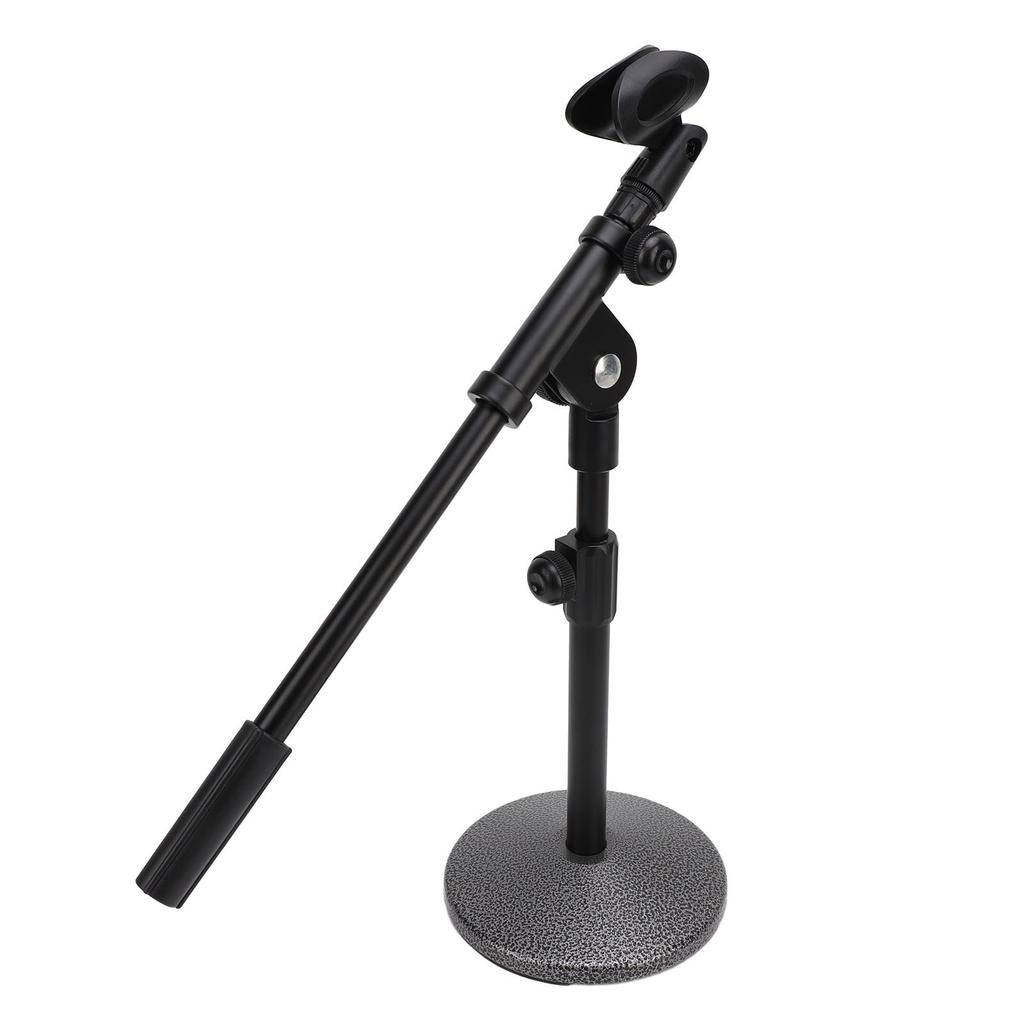 Desk Mic Stand Adjustable Height Angle Weighted Round Base Table Microphone Stand for Meeting