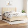3132166 vidaXL Divan Bed with Mattress Cream 160x200 Cm Fabric