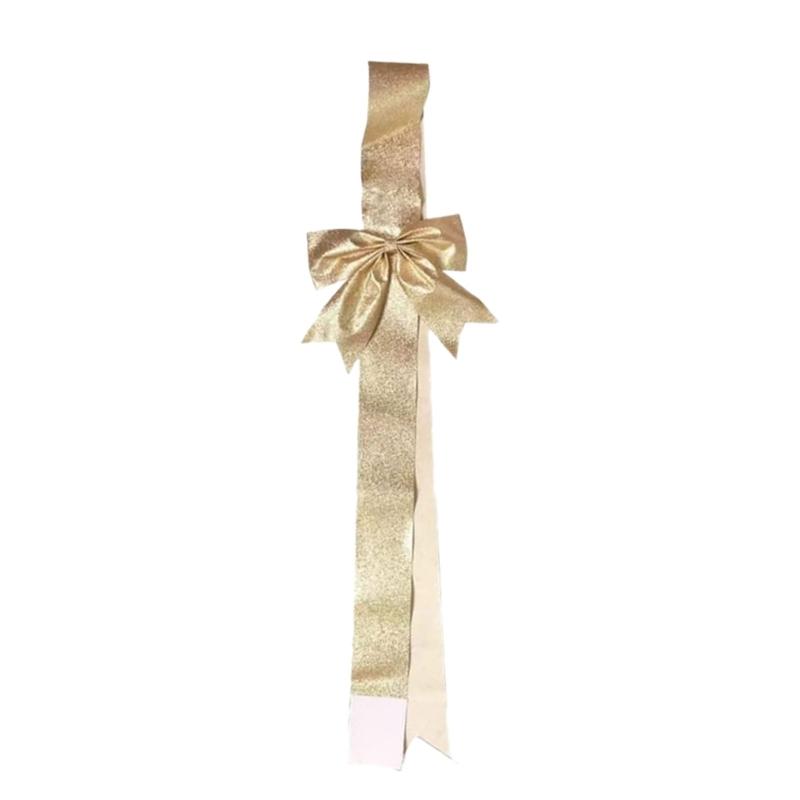 Versatile Festival Bowknot Decoration For Hanging On Doors Wall And Cabinets Polyester Christmas Accent