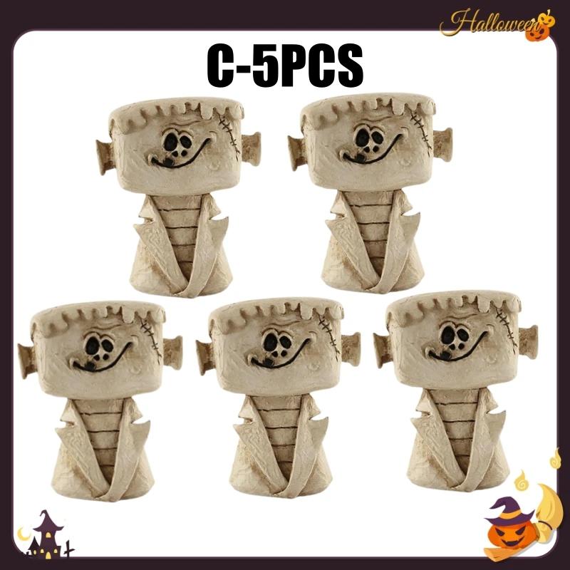 Cartoon Kürbis Geist Harz Handwerk Miniatur Skulptur Niedliche Gruselige Szene Deko Tischschmuck Heimparty Halloween