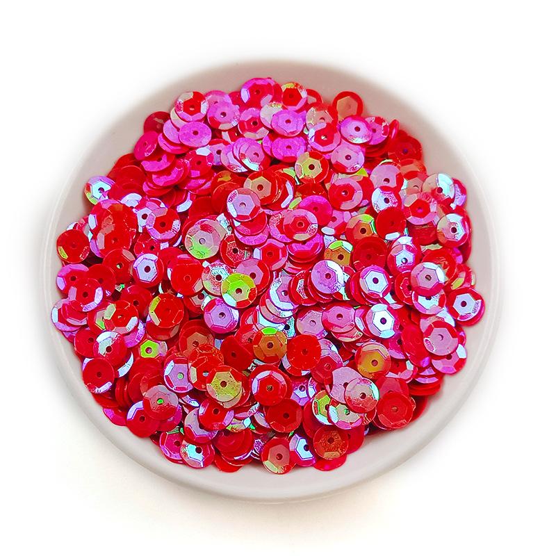 

Круглі вигнуті блискітки ПВХ розміром 6 мм із середнім отвором і шестикутними намистинами для шиття 20g/pack