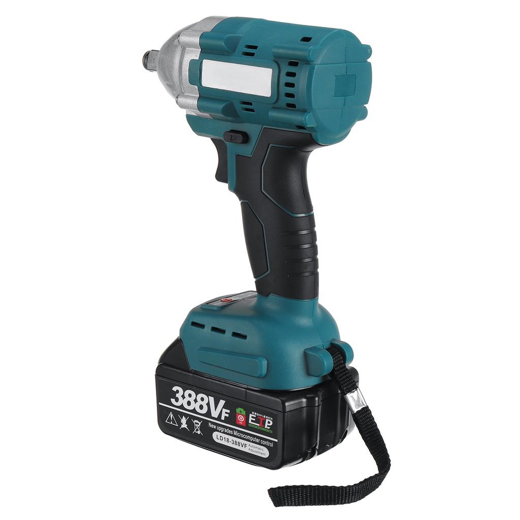 388VF 800 NM Brushless Electric Impact Wrench 1/2 Socket Wrench Woodworking Power Tools with Battery