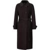 JIUZI Anna Kou Contrast Lining Wool Belted Trench Coat