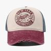 Unisex Retro Gewaschene Buchstaben Motor Aufdruck Baseballkappe Verstellbarer Sonnenhut Frühling Sommer Outdoor Sonnenschutz