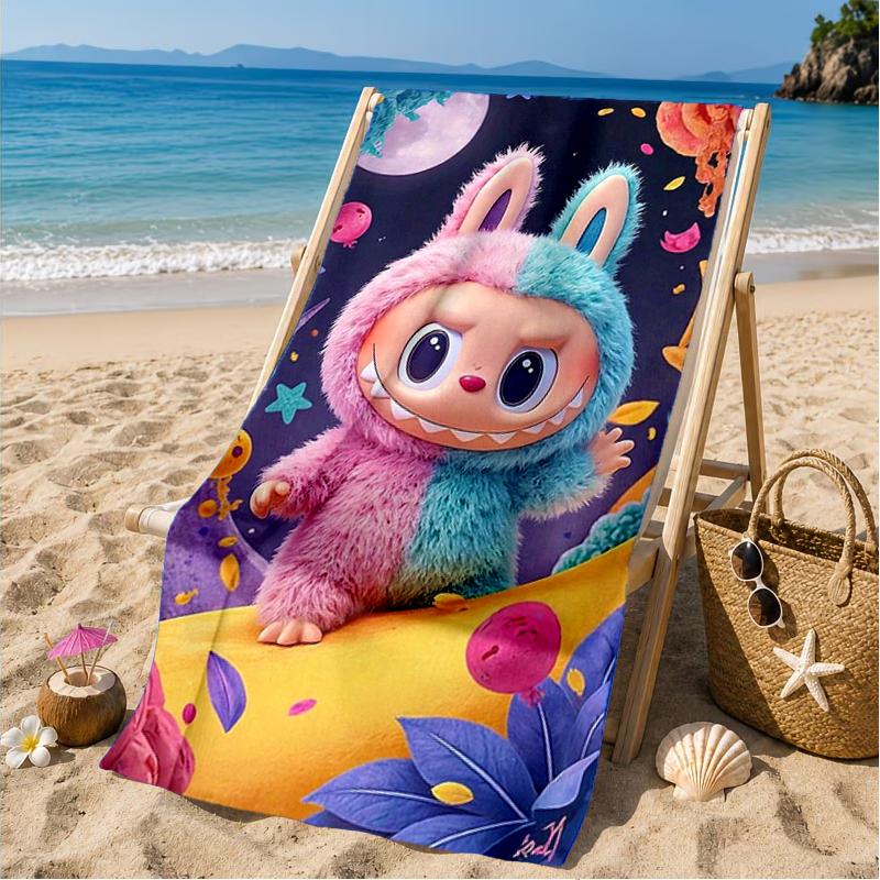 Labu-bu Friends Adventure Beach Towel, Microfiber Beach Towel, Perfect For Pool, Beach, Travel, Home Decor Beach Party Fan gifts