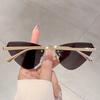 Y2K Vintage Rimless Triangle Cat Eye Sunglasses Women Men Luxury Designer Punk Leopard Head Sun Glasses