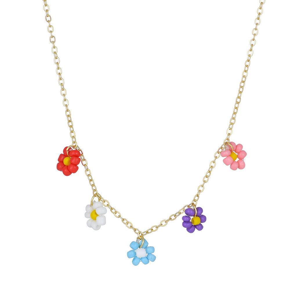 

Floral Artistic Bead Necklace For Women In Exquisite Color Combinations For Style Colorful 2