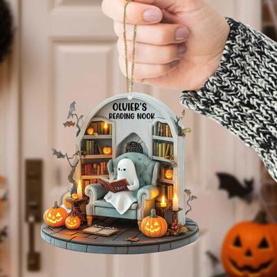 1 Çift Cadılar Bayramı Ürkütücü Süs Asılı Kolye Dayanıklı Yapı Çizgi Film Hayalet Tasarımı Çok Yönlü Ev Dekorasyonu