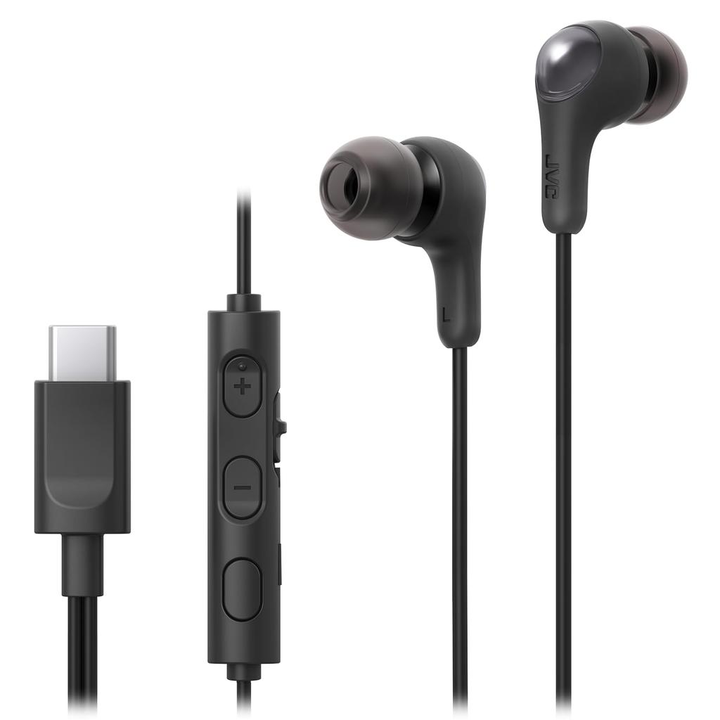 Bulk JVC Kenwood Wired Earphones with USB Black Purchase HA-FR9UC-B Microphone, Type-C In-Ear, Type-C, 1.2m, (HA-FR9UC)