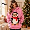 Zachte Polyester Draag Hoodie Pullover Kerst Huisdier Mannen Sweatshirt voor Vrouwen met Kangoeroe Vakantie Liefhebber
