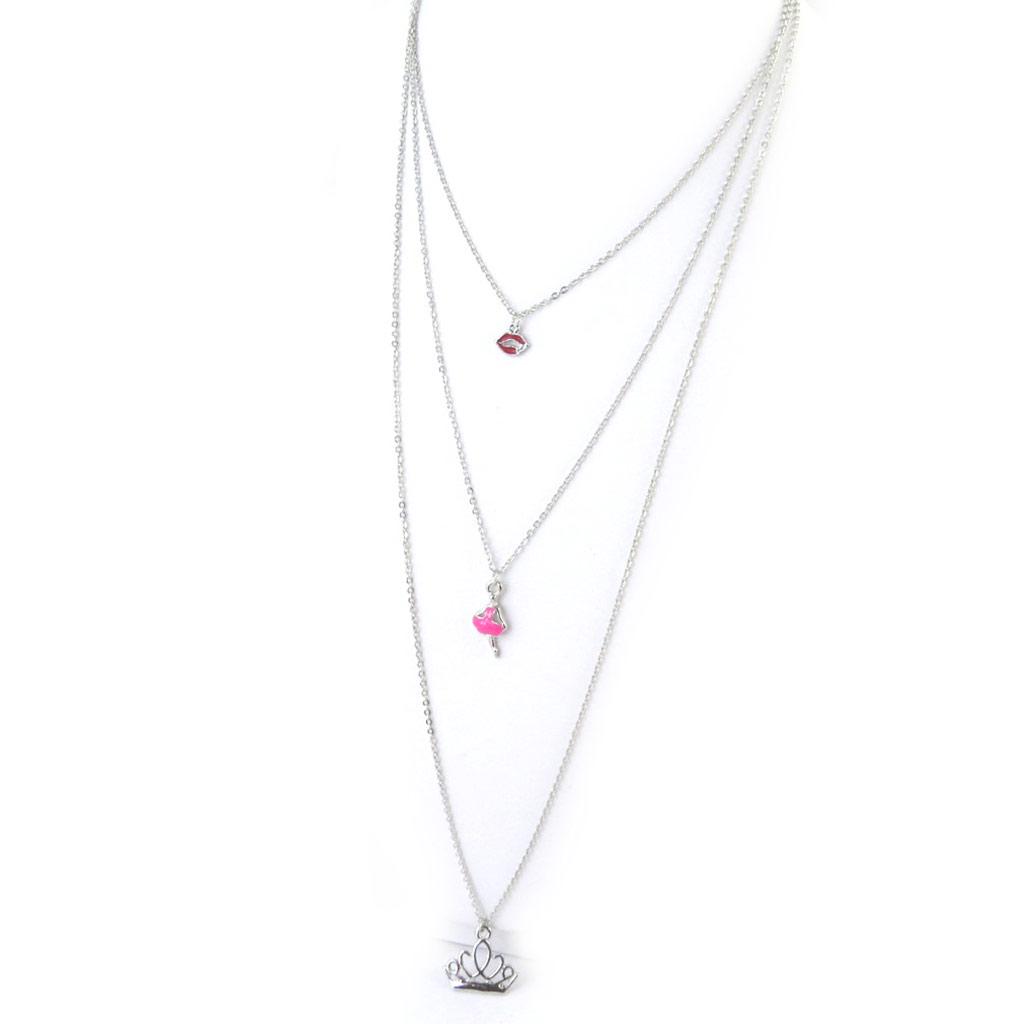Les Trésors De Lily [N5062] - Silver Pink 'Scarlett' Long Necklace