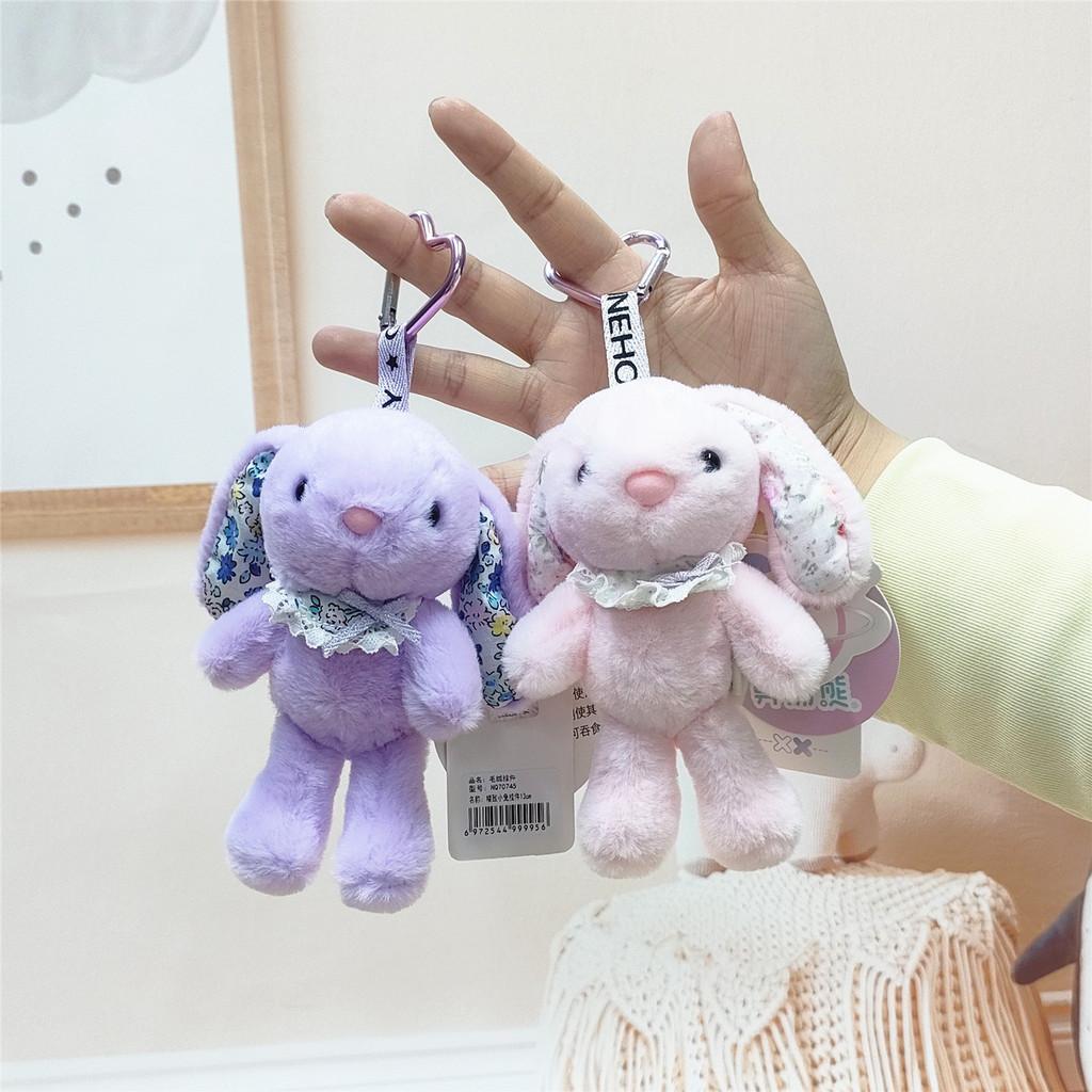 Cartoon Rabbit Plush Keychain Toy Animal Keyring Stuffed Doll For Gift Kids