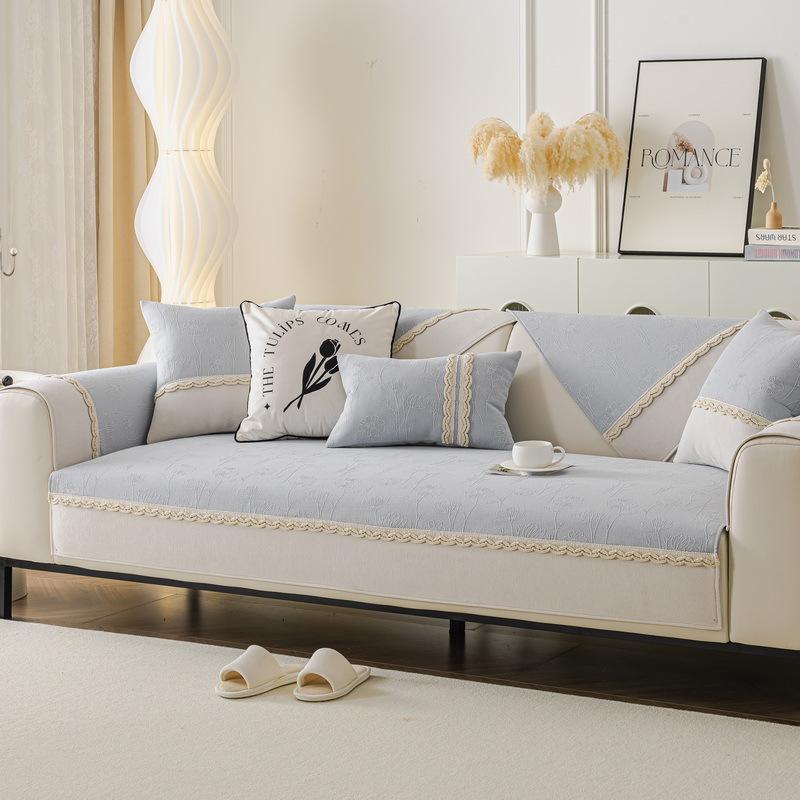 French Sofa Cushion Universal In All Seasons  New Light Luxury Leather Sofa Cover Non-Slip Sofa Cover Cloth Towel Seat Cushion