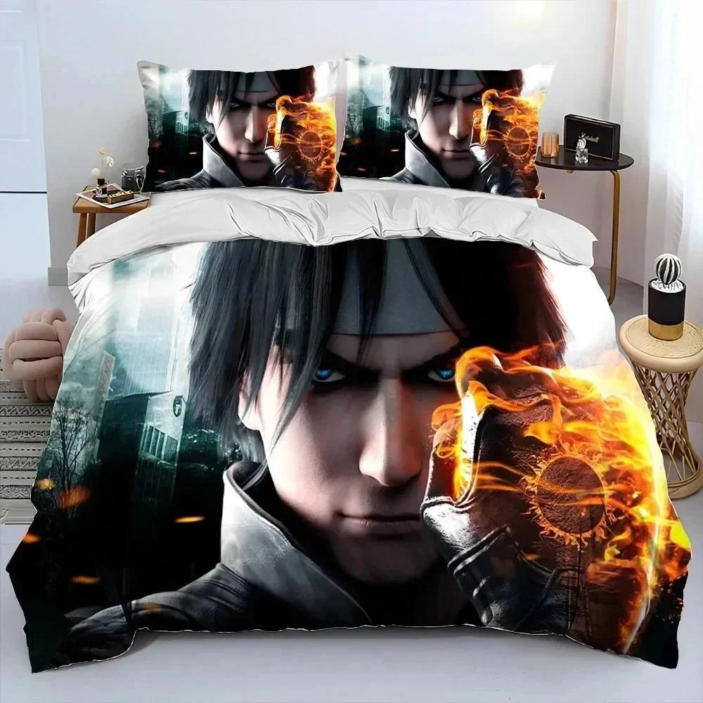3D Print King Of Fighters Retro Game Bedding Set Duvet Cover Bed Set Quilt Cover Pillowcase Comforter King Queen Size Boys Adult