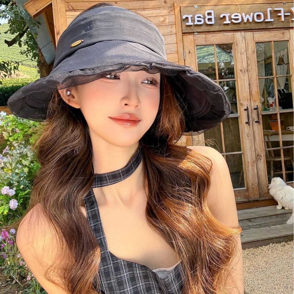 Fashionable Double Layer Mesh Sun Hat With Wide Brim For Women Sunblocking Accessory