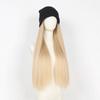 Winter Cap Beanies Hat with Hair Wigs One-piece Long Straight Hair Ski Knitted Hat Wig  Girls