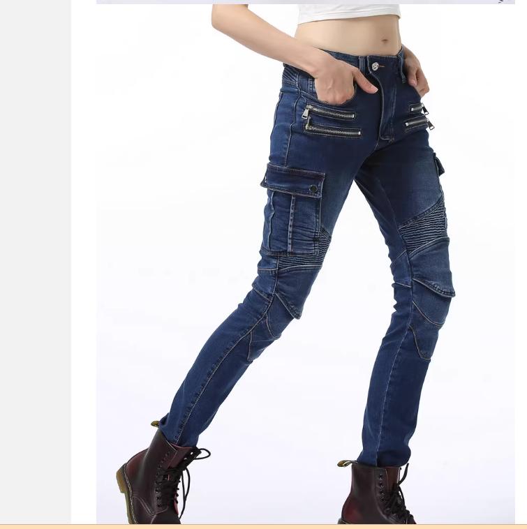 LOONG+BIKER Motorsykkelkjørebukser Jeans For Kvinner+ Offroad Motorsykkelbukser Anti-Fall Bukser