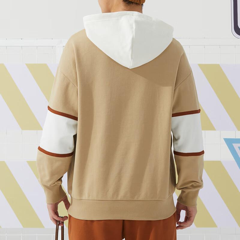 Puma Color Block Letter Print Casual Hooded Long Sleeve Sweatshirt Unisex sweatshirt Khaki 625800-83