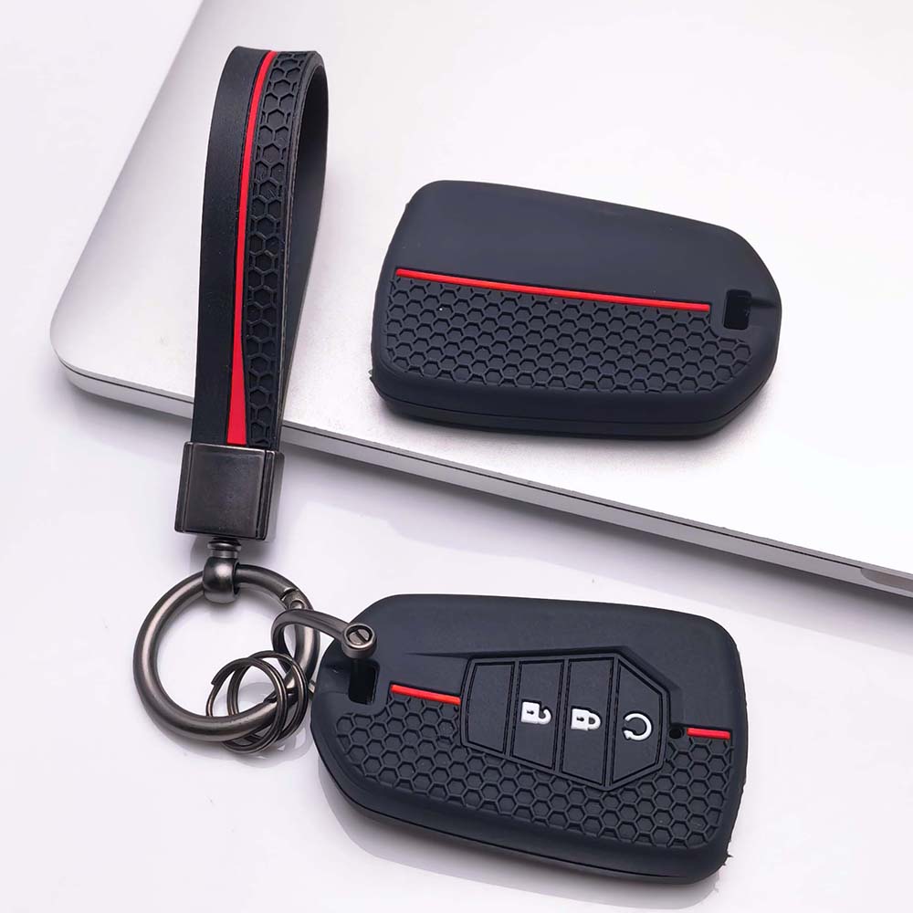 Key Fob Cover for Isuzu D-MAX MU-X with Keychain Scratch Resistant Shockproof Anti-Dust Durable Key Holder Anti-Scratch Guard Soft Grip Texture