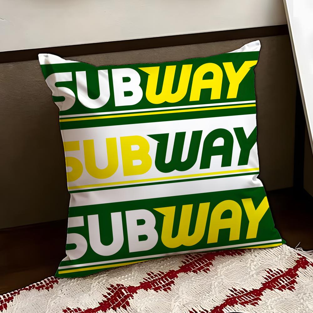 SSubway Cushion Cover Reversible Soft Durable Pillow Cover Home Car MultiScene Use for Daily Comfort