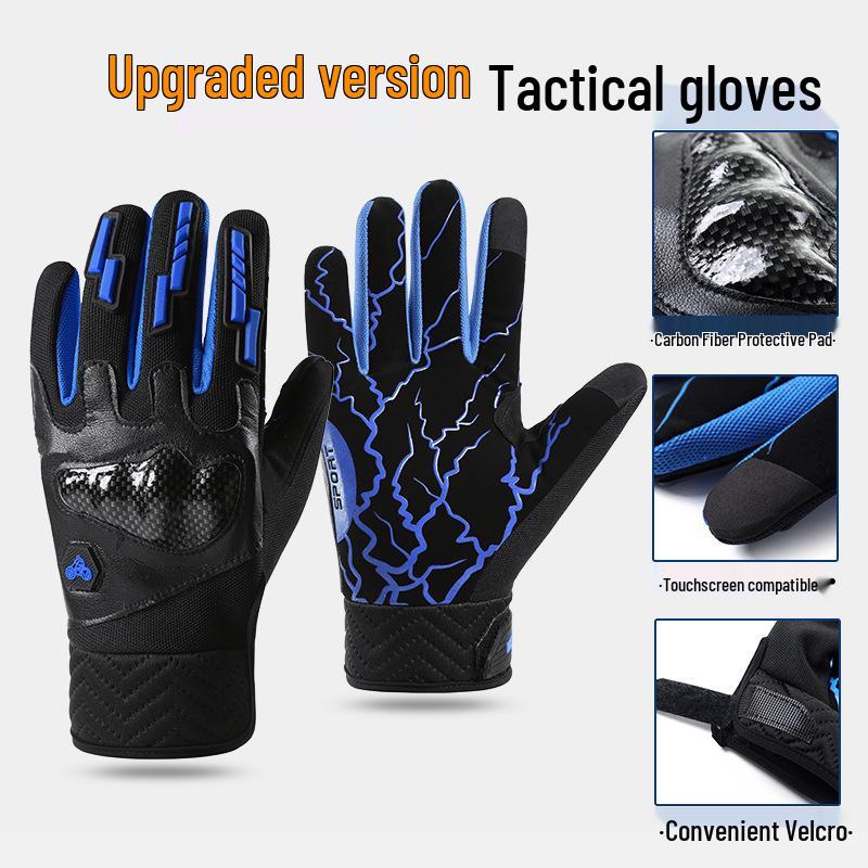 Full Finger Touchscreen Motorcycle Gloves - Fall Protection, Anti-slip, Wear-resistant, Breathable for Outdoor Sport Riding (Spring & Autumn)