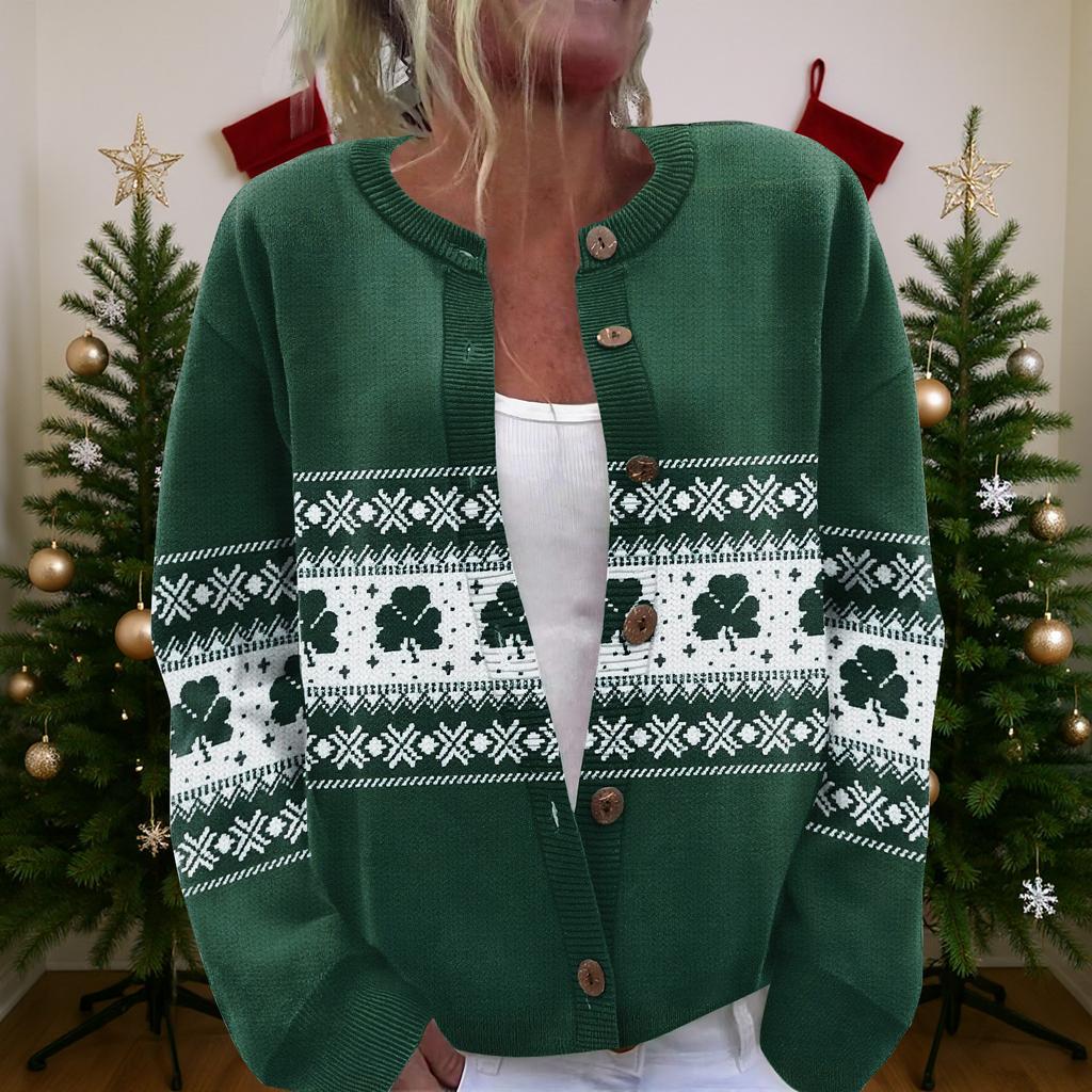 Women'S St. Patrick's Day Sweater Cute Fun Patrick's Day Sweater Spring  Long Sleeve Knitted Sweater