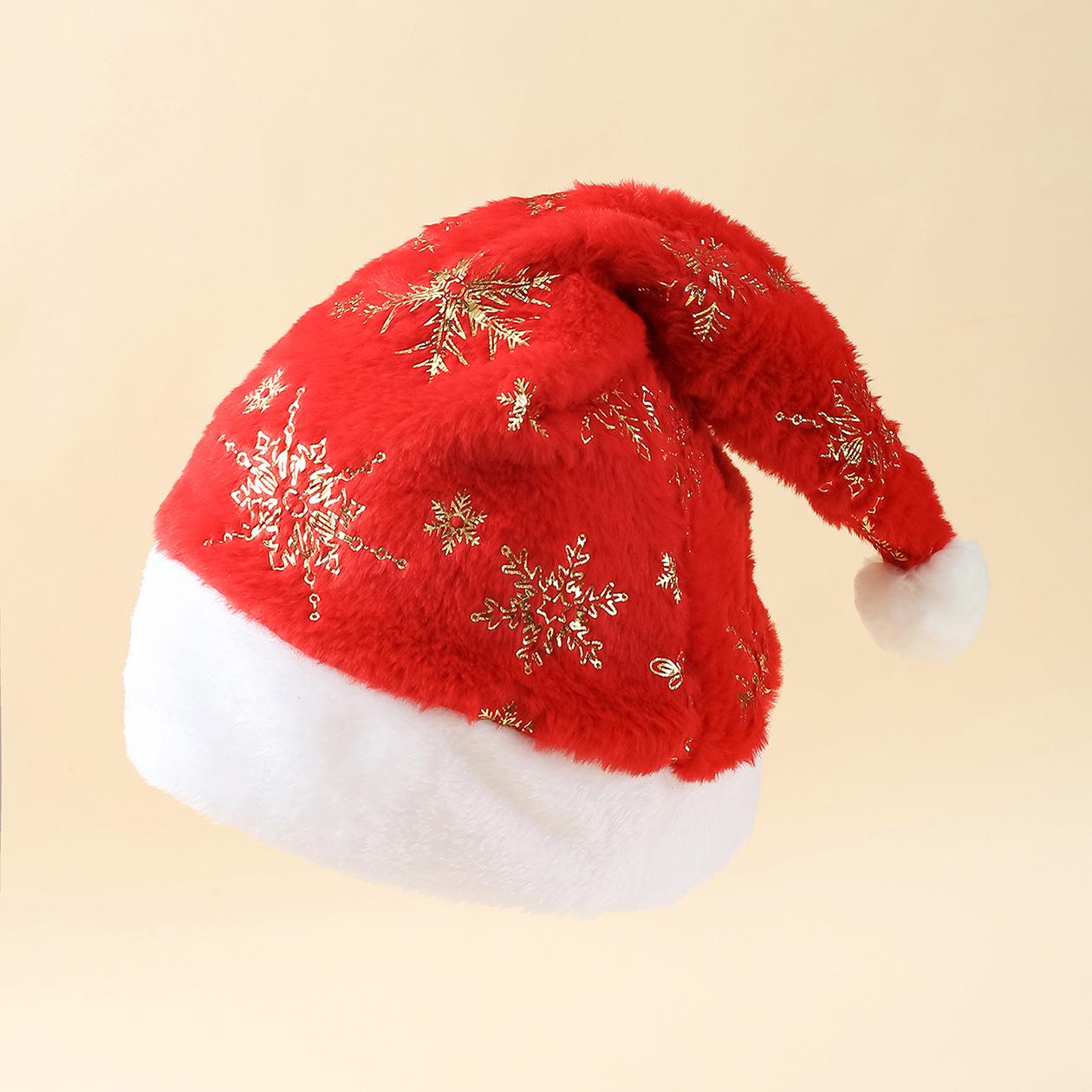 

Cross-Border Christmas Snowflake & Silver Feather Santa Claus Hat Party Costume One Size