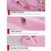 Velvet Jewelry Organizer Box with Clear Lid Dust-Proof Ring and Earring Storage Case for Multiple Pieces