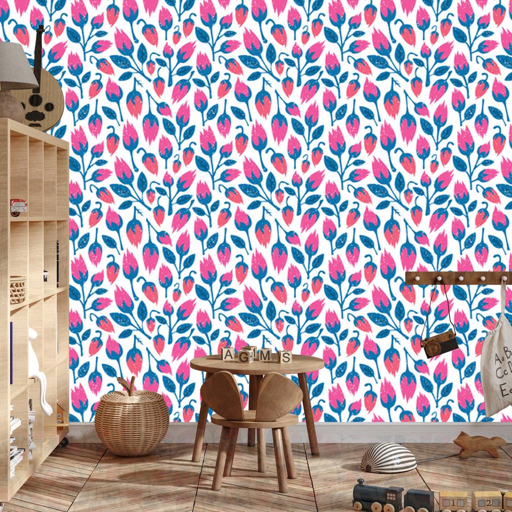 Retro style flowers wallpaper for living room and bedroom 50x1000
