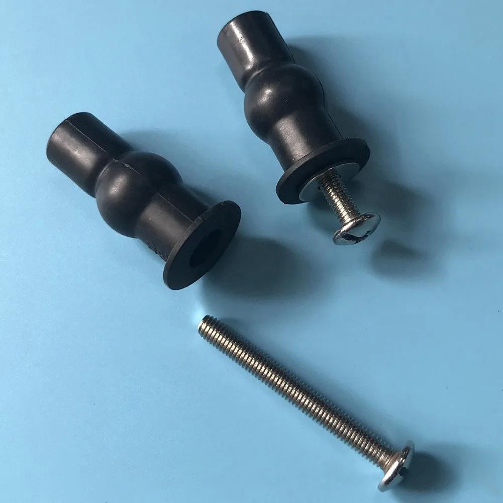High Quality Home Expanding Screw Toilet Seat Repair Replacement Rubber Stainless Steel Black Expansion Fixing
