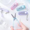 Transparent Mini Scissors Retractable Folding Portable Scissors Student Hand-Made Paper Scissors Candy Color Small Scissors