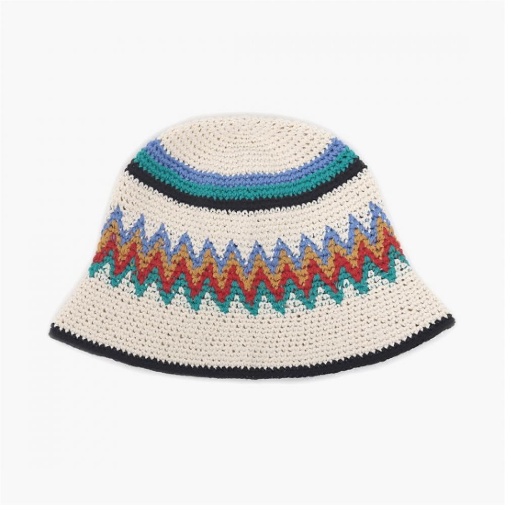 New Arrivals Open Run Women Rainbow Stripe Crochet Bucket Hat
