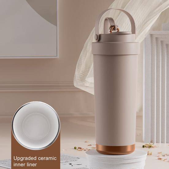 750ml Stainless Steel Thermal Cup Double Wall Vacuum Insulated Mug with Leak-Proof Lid Three-in-One Spout Design Coffee Cup