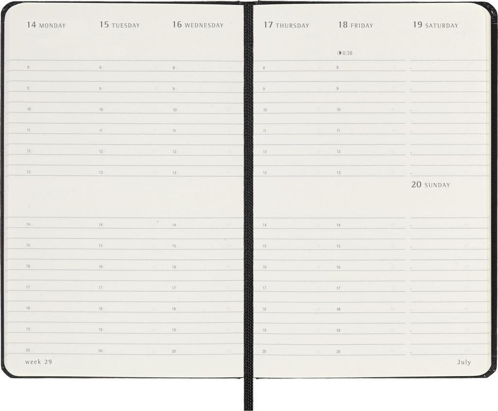 Moleskine Notebook 2025 January Start 12 Months Weekly Diary Vertical Pocket Size x Hard Cover Black DHB12WV2Y25 (9cm 14cm)