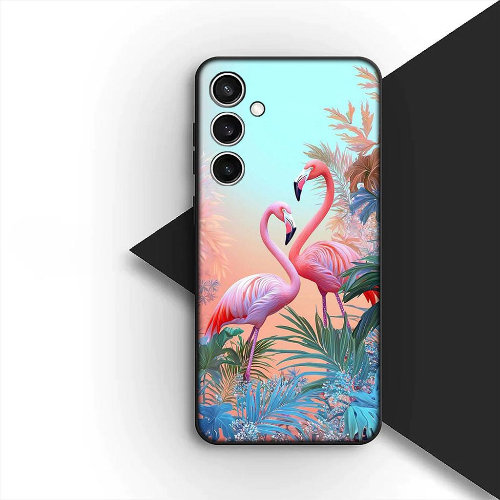 Schutzhülle Flamingo Vogel Blume für Samsung Galaxy S25 S24 S23 Fe Ultra Plus S7 Edge A05 A06 A16 A15 A35 Handyhülle